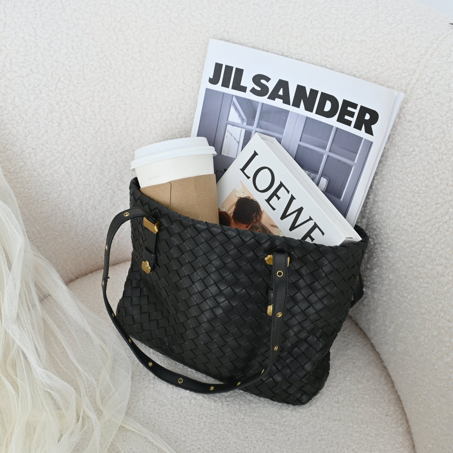 Bottega Veneta Intrecciato Shoulder Bag Black - Leluxe Vintage Sdn. Bhd.