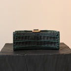 Balenciaga XS Crocodile Embossed Hourglass Top Handle Bag