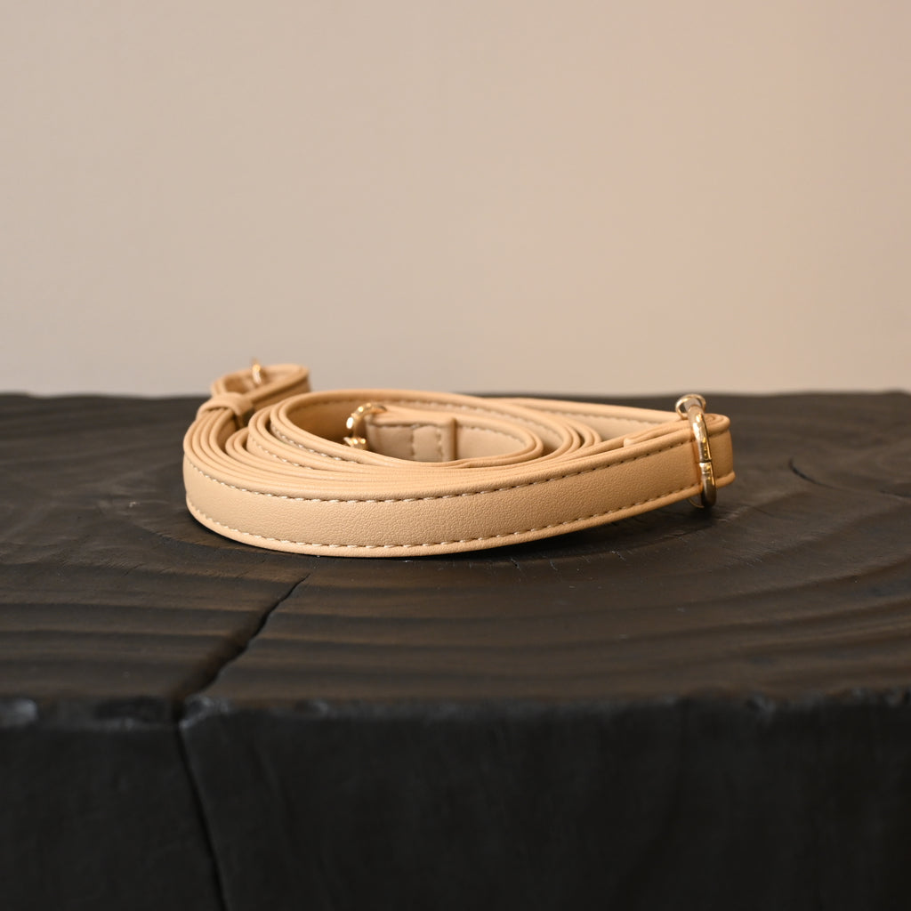 Leather Bag Strap Adjustable Beige