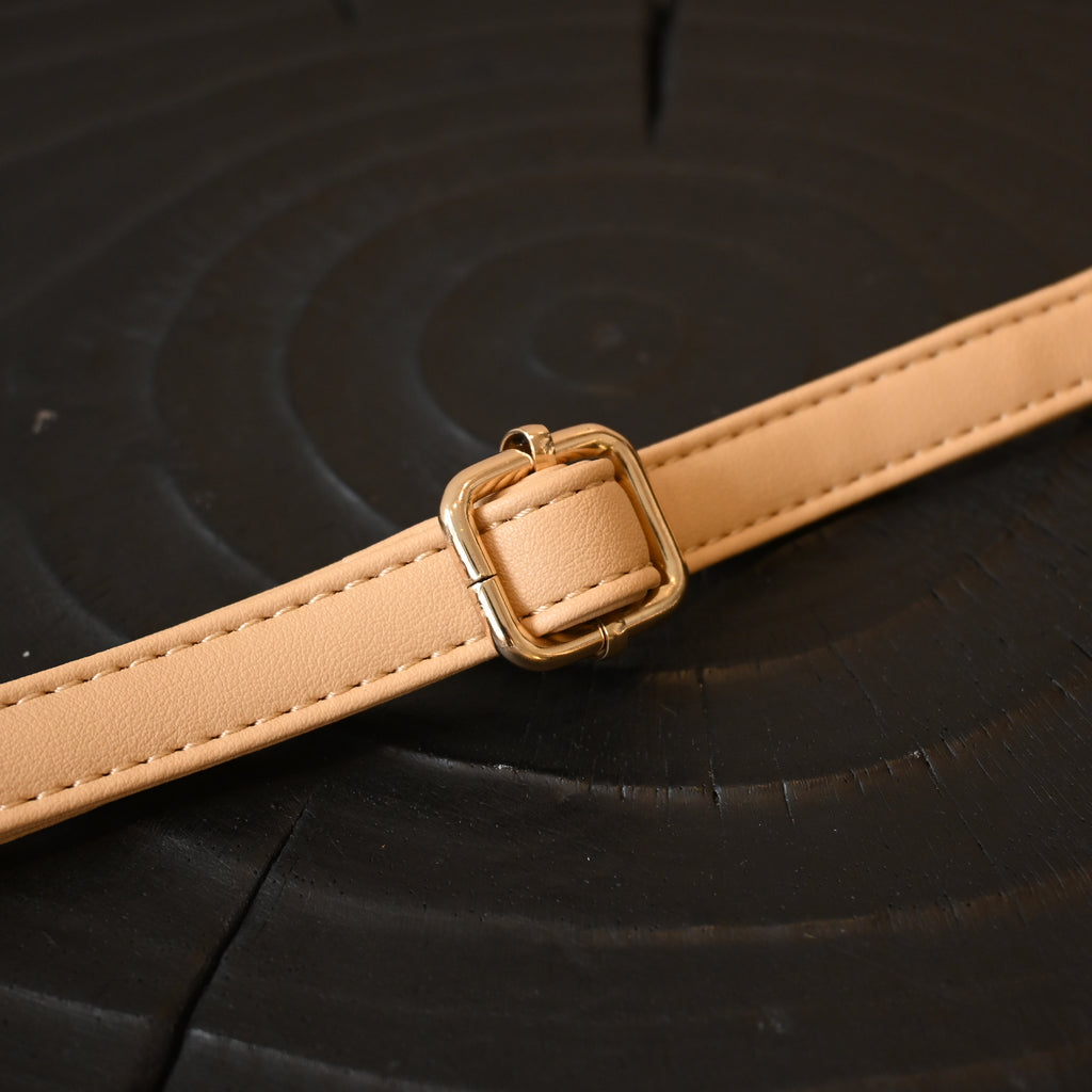 Leather Bag Strap Adjustable Beige