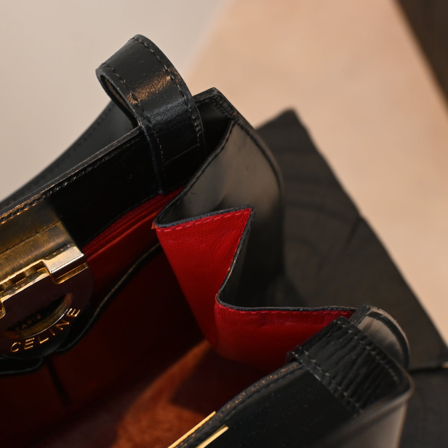 Celine Kelly Calfskin Black