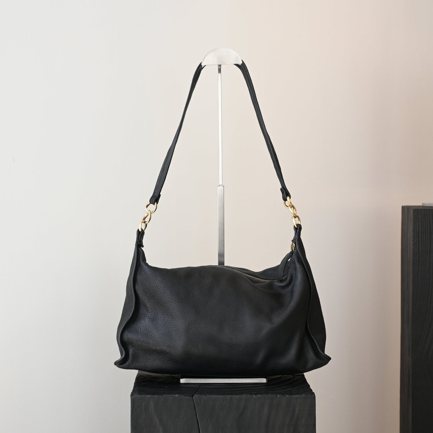 Chanel CC Hobo Black Grained Calfskin