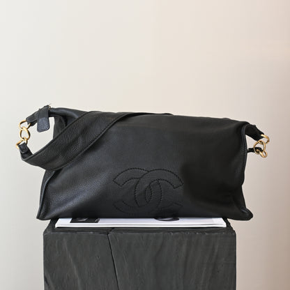Chanel CC Hobo Black Grained Calfskin - Leluxe Vintage Sdn. Bhd.