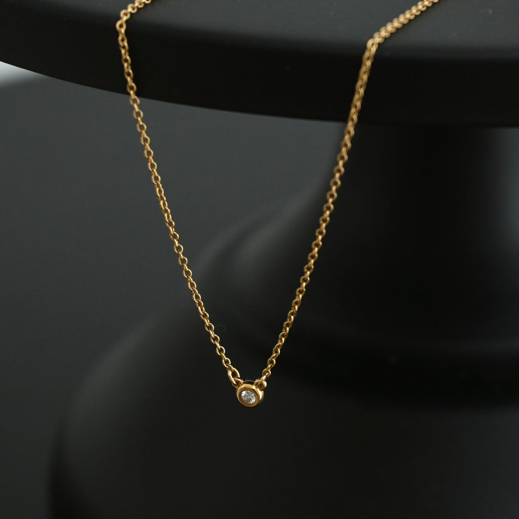 Tiffany & Co. Elsa Perreti Diamonds by the Yard Single 0.08ct Diamond Pendant Necklace - Leluxe Vintage Sdn. Bhd.
