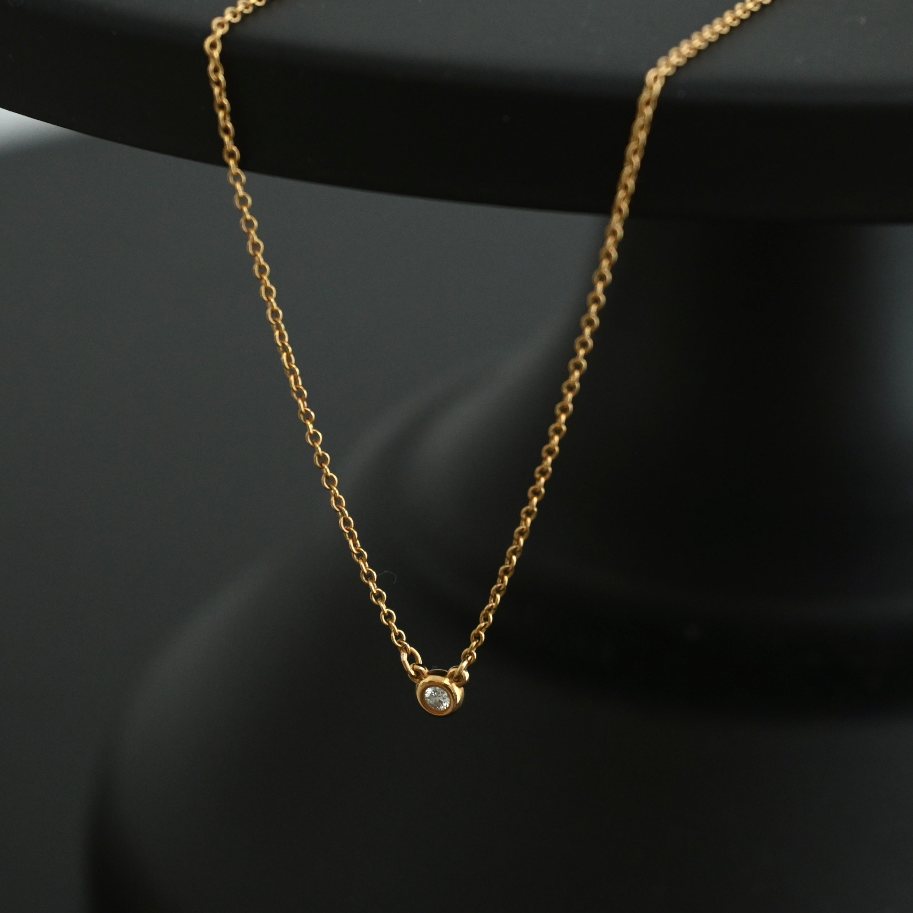 Tiffany & Co. Elsa Perreti Diamonds by the Yard Single 0.08ct Diamond Pendant Necklace - Leluxe Vintage Sdn. Bhd.