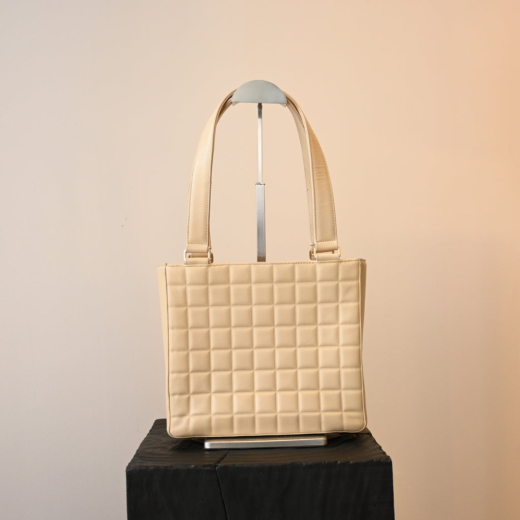 Chanel Chocolate Bar Vertical Tote Beige