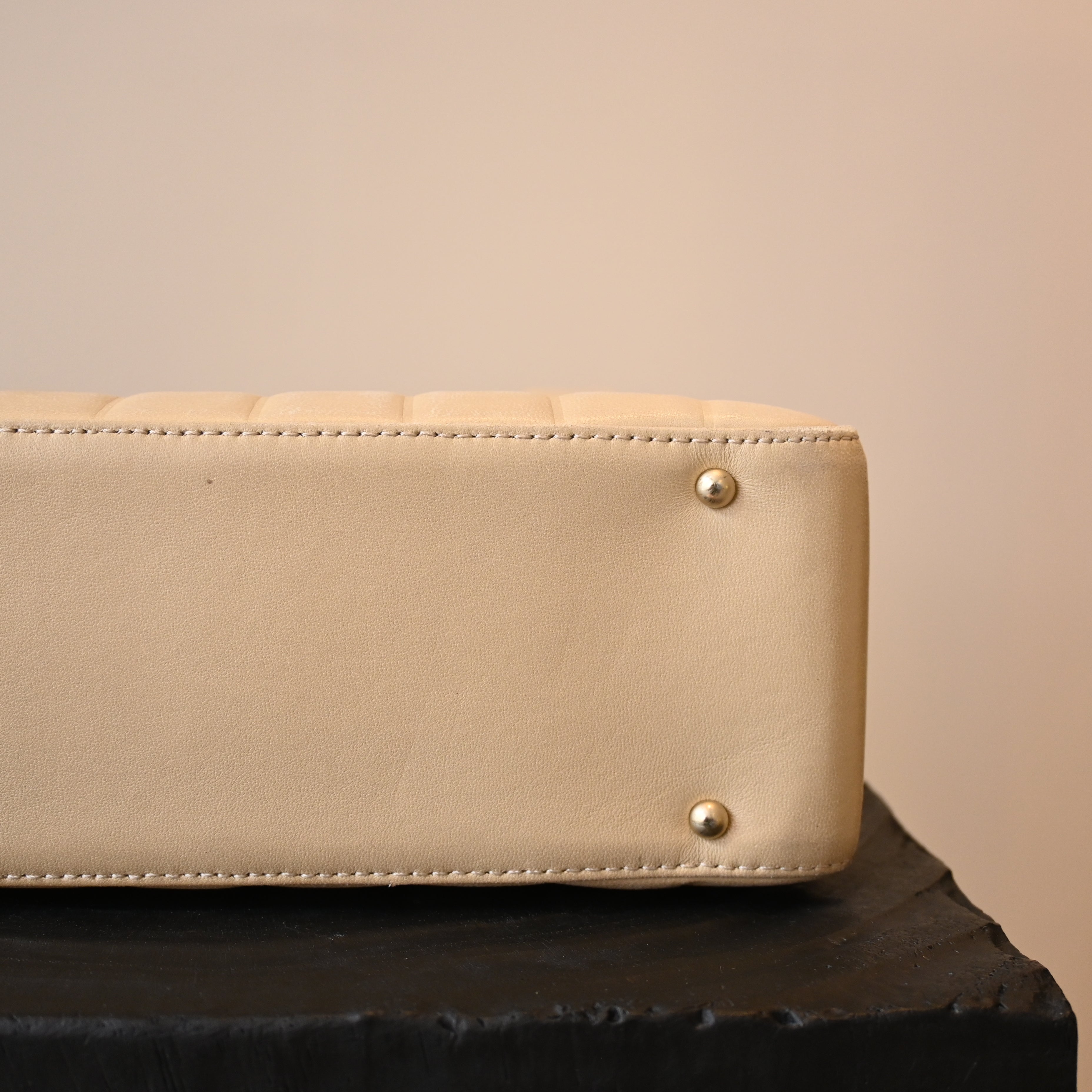 Chanel Chocolate Bar Vertical Tote Beige
