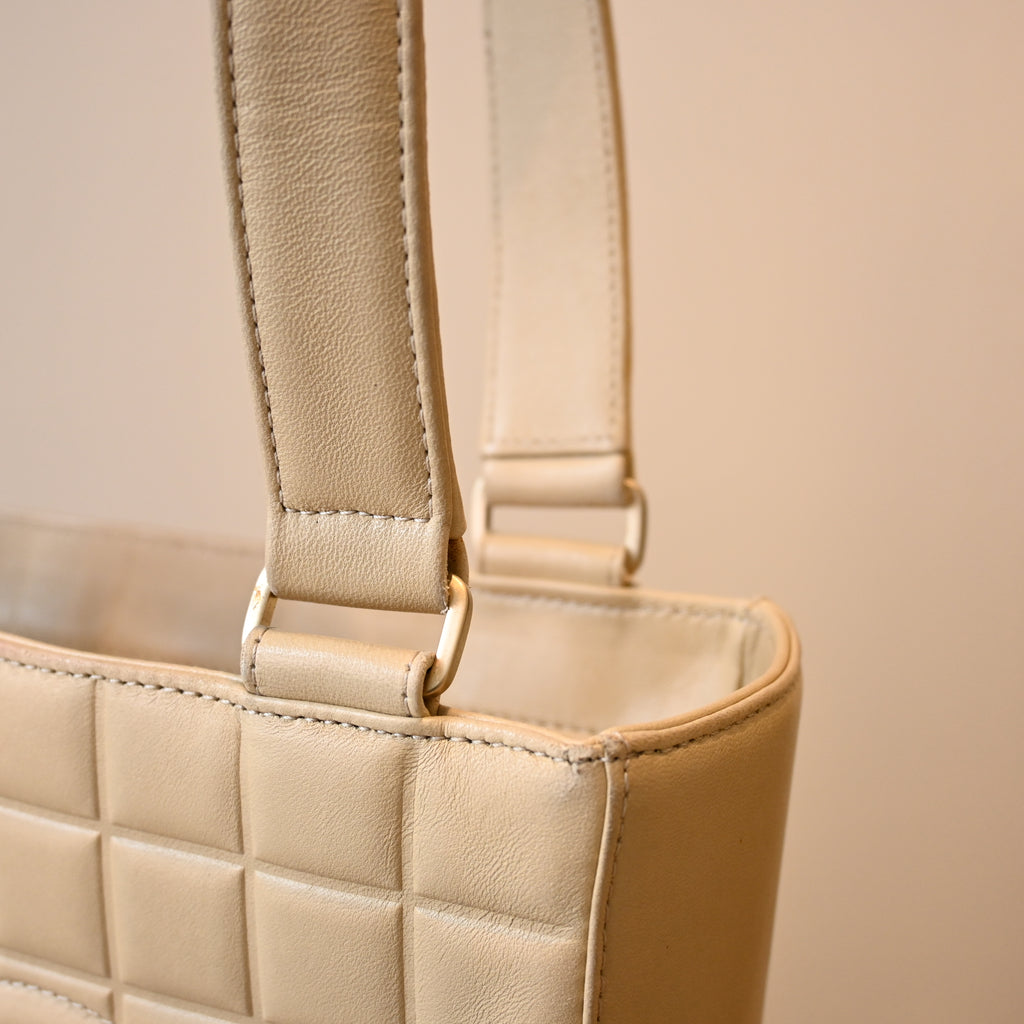 Chanel Chocolate Bar Vertical Tote Beige