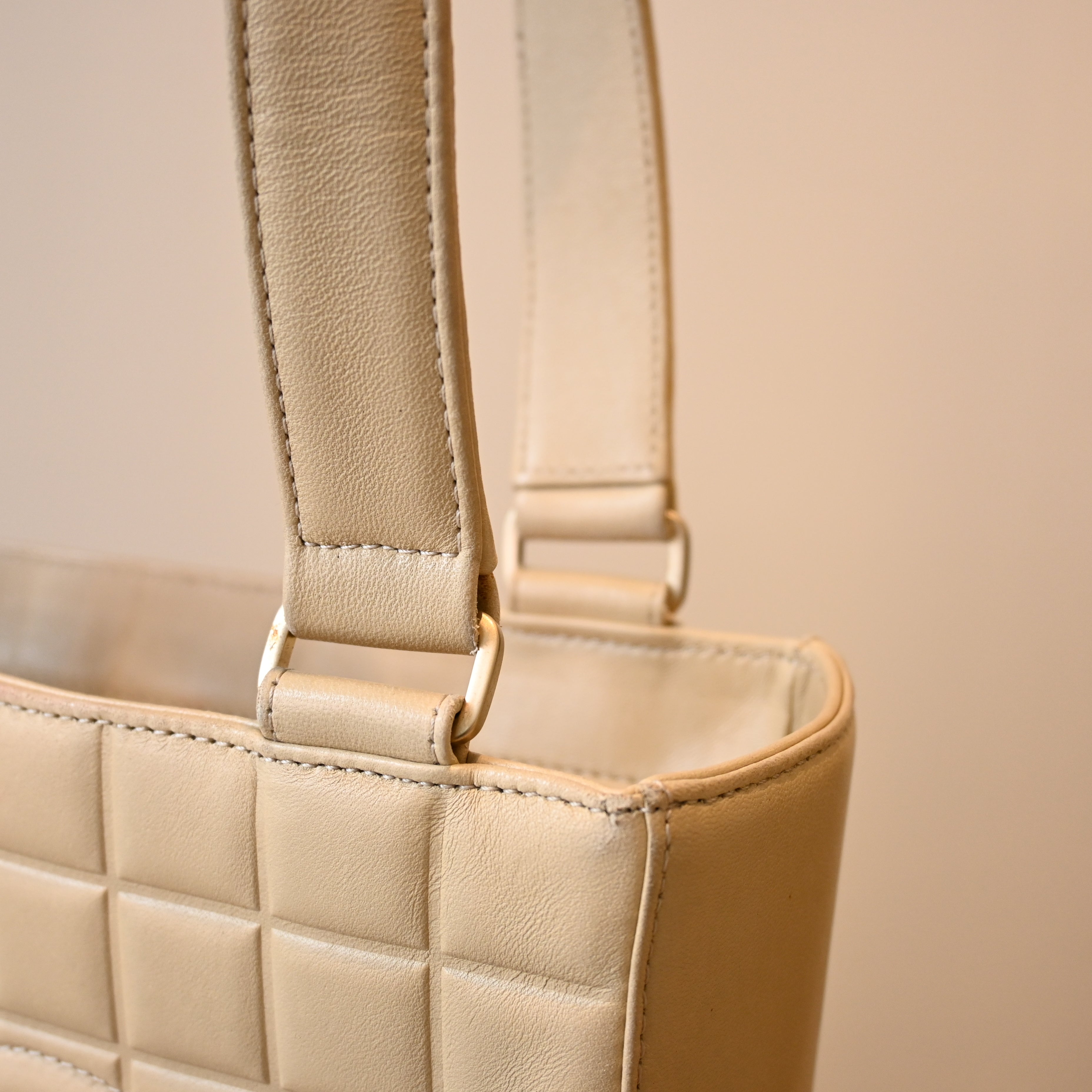 Chanel Chocolate Bar Vertical Tote Beige