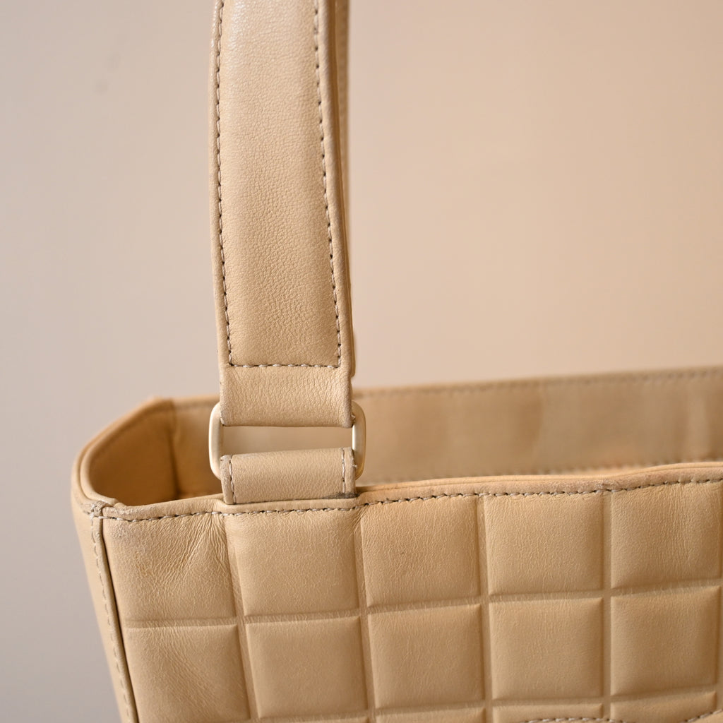 Chanel Chocolate Bar Vertical Tote Beige