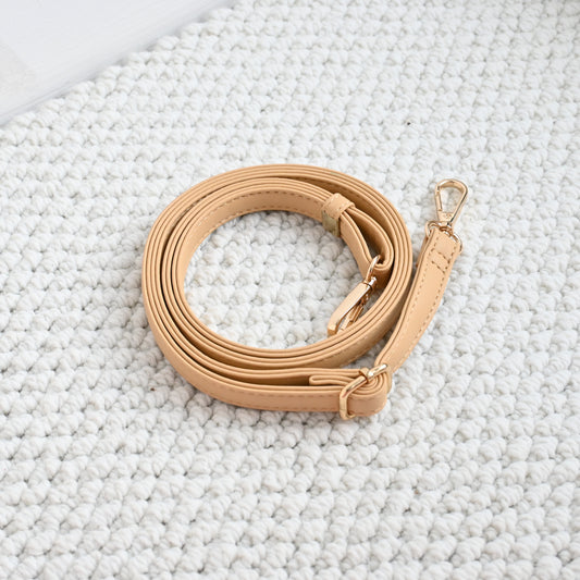 Leather Bag Strap Adjustable Beige