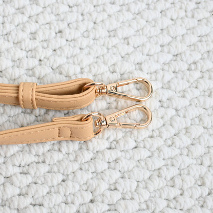 Leather Bag Strap Adjustable Beige