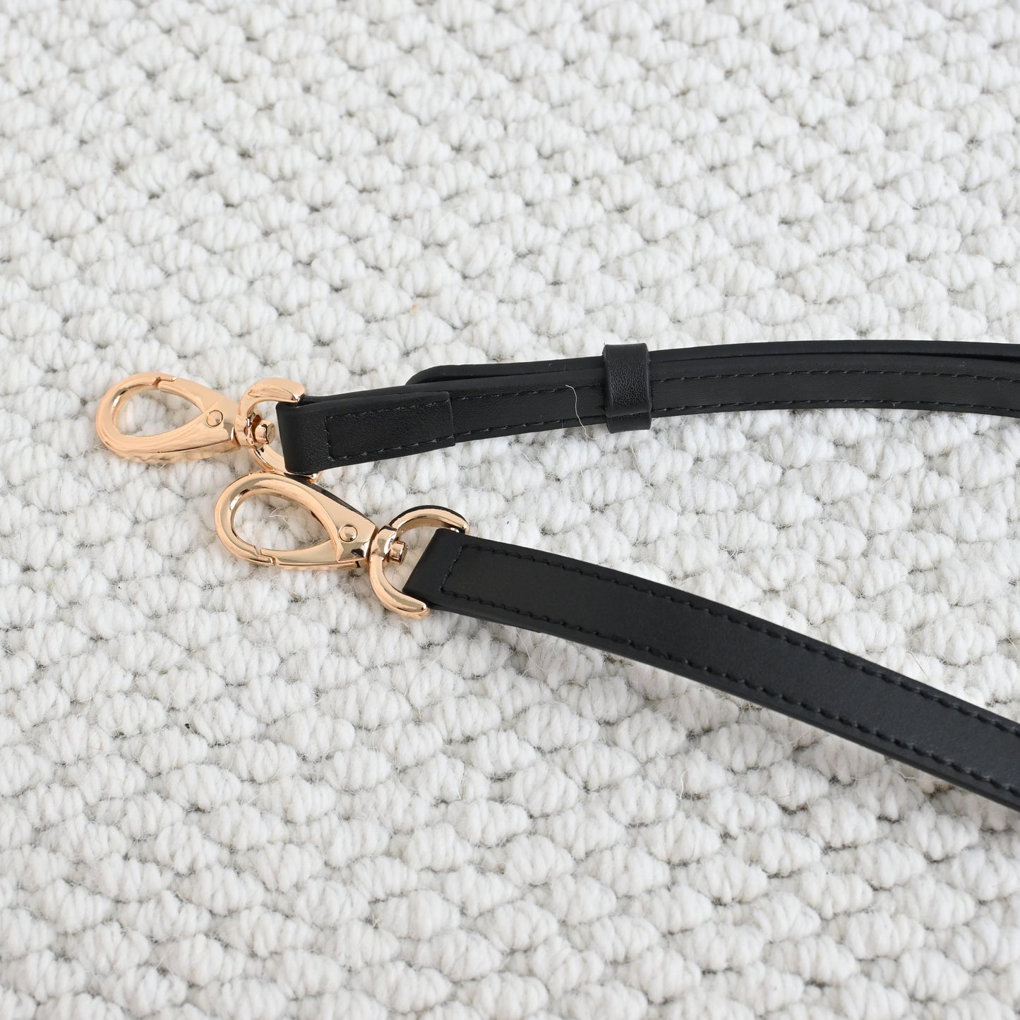 Leather Bag Strap Adjustable Crossbody Black