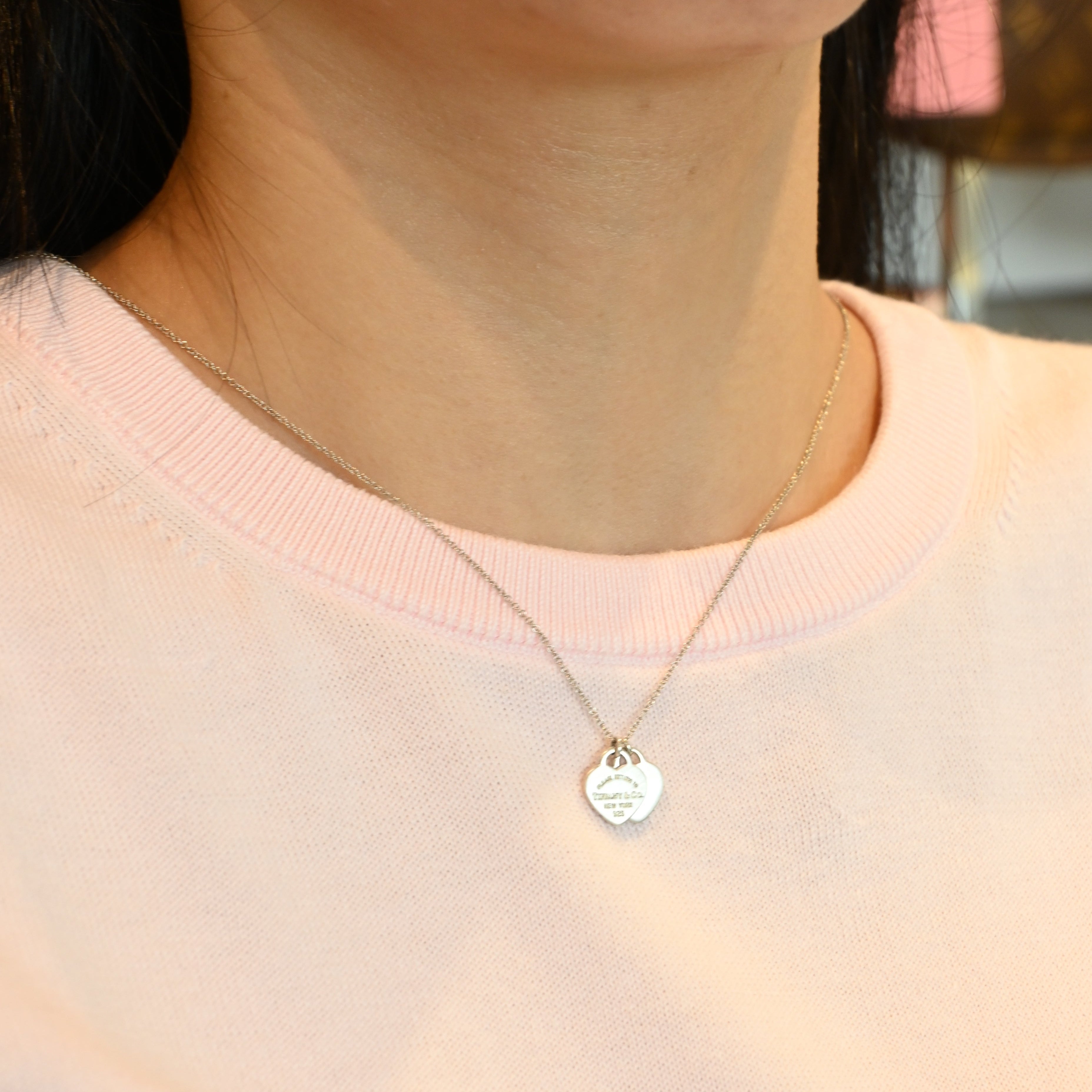 Tiffany & Co. Return to Tiffany Double Heart Tag Necklace