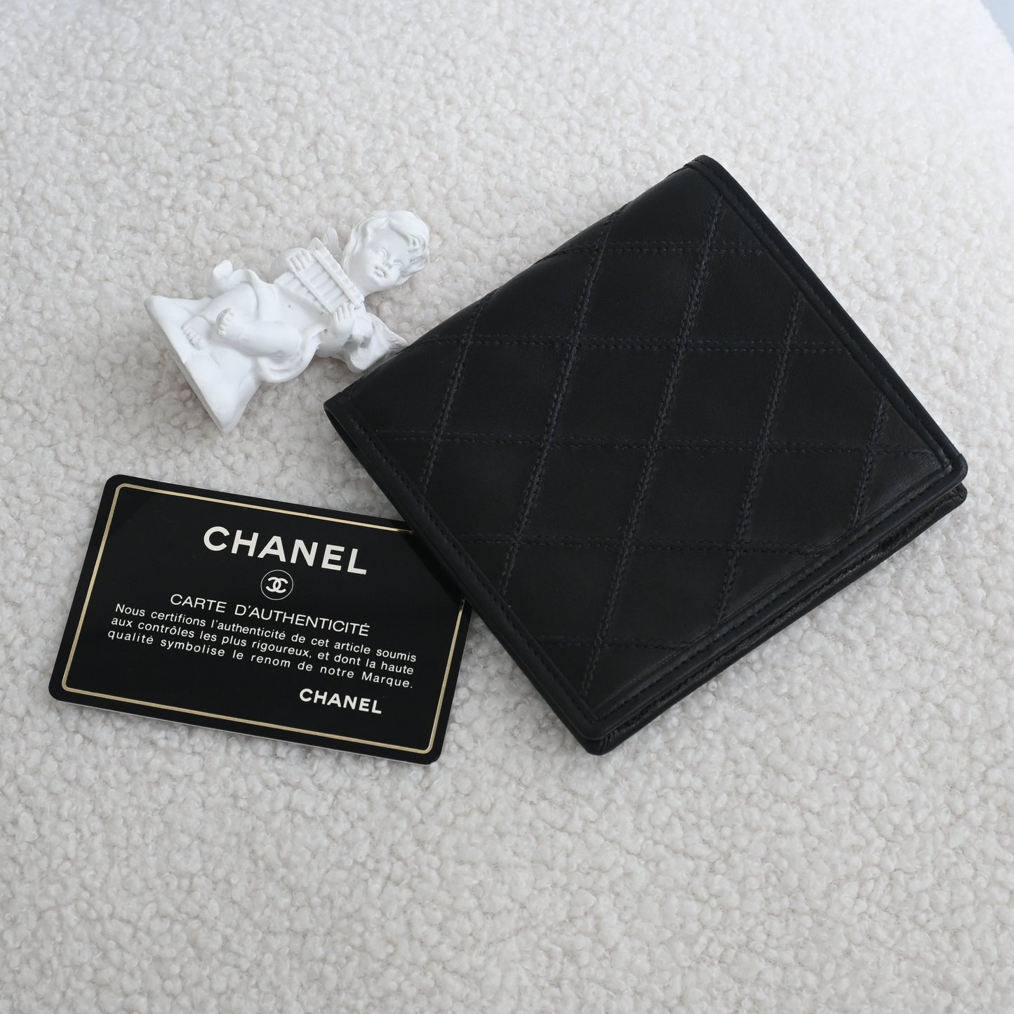 Chanel Black Quilted Lambskin Bifold Wallet