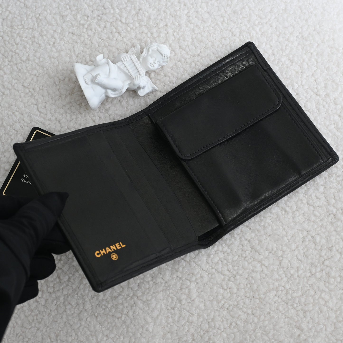 Chanel Black Quilted Lambskin Bifold Wallet