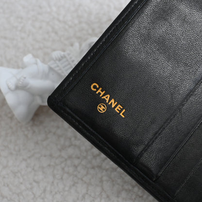 Chanel Black Quilted Lambskin Bifold Wallet