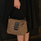 Fendi Zucchino Canvas Shoulder Bag