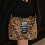 Fendi Zucchino Canvas Shoulder Bag