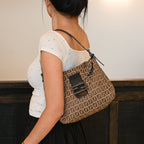Fendi Zucchino Canvas Shoulder Bag