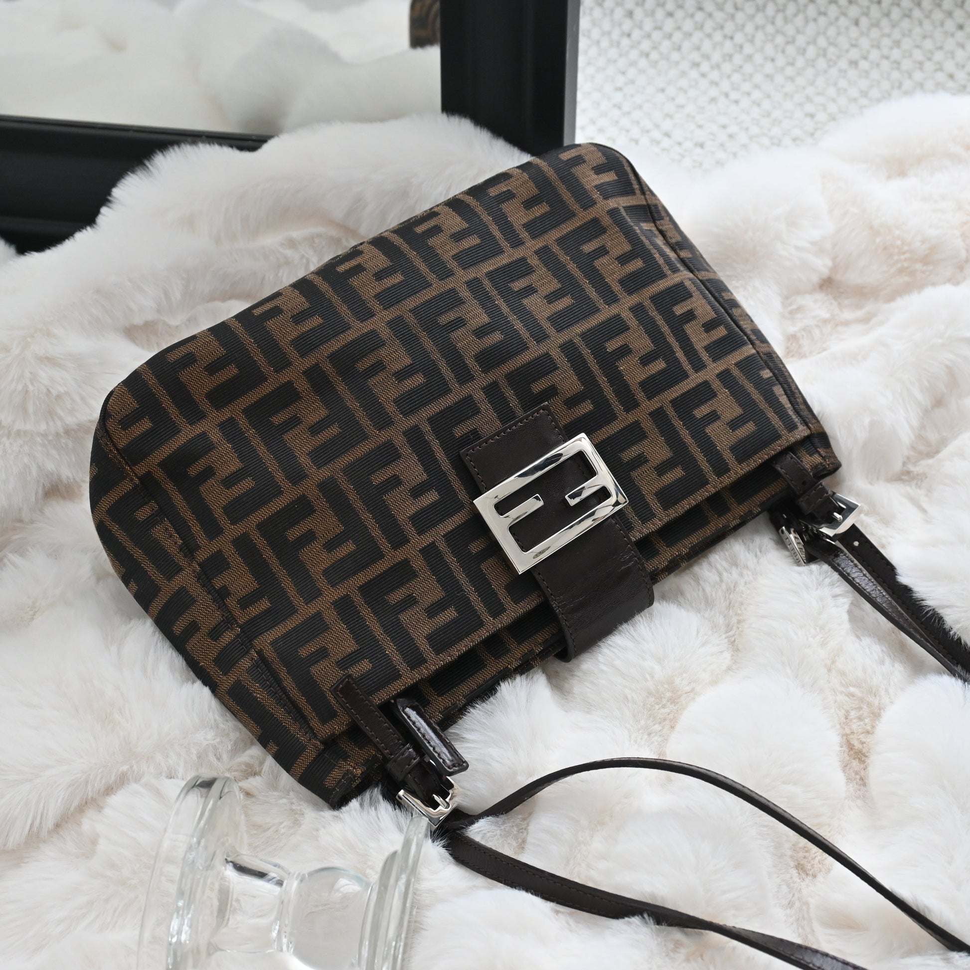 Fendi Zucca Monogram Canvas Shoulder Bag - Leluxe Vintage Sdn. Bhd.