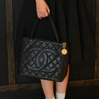 Chanel Medallion Black Caviar Tote