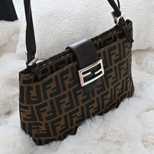 Fendi Zucca Monogram Canvas Shoulder Bag