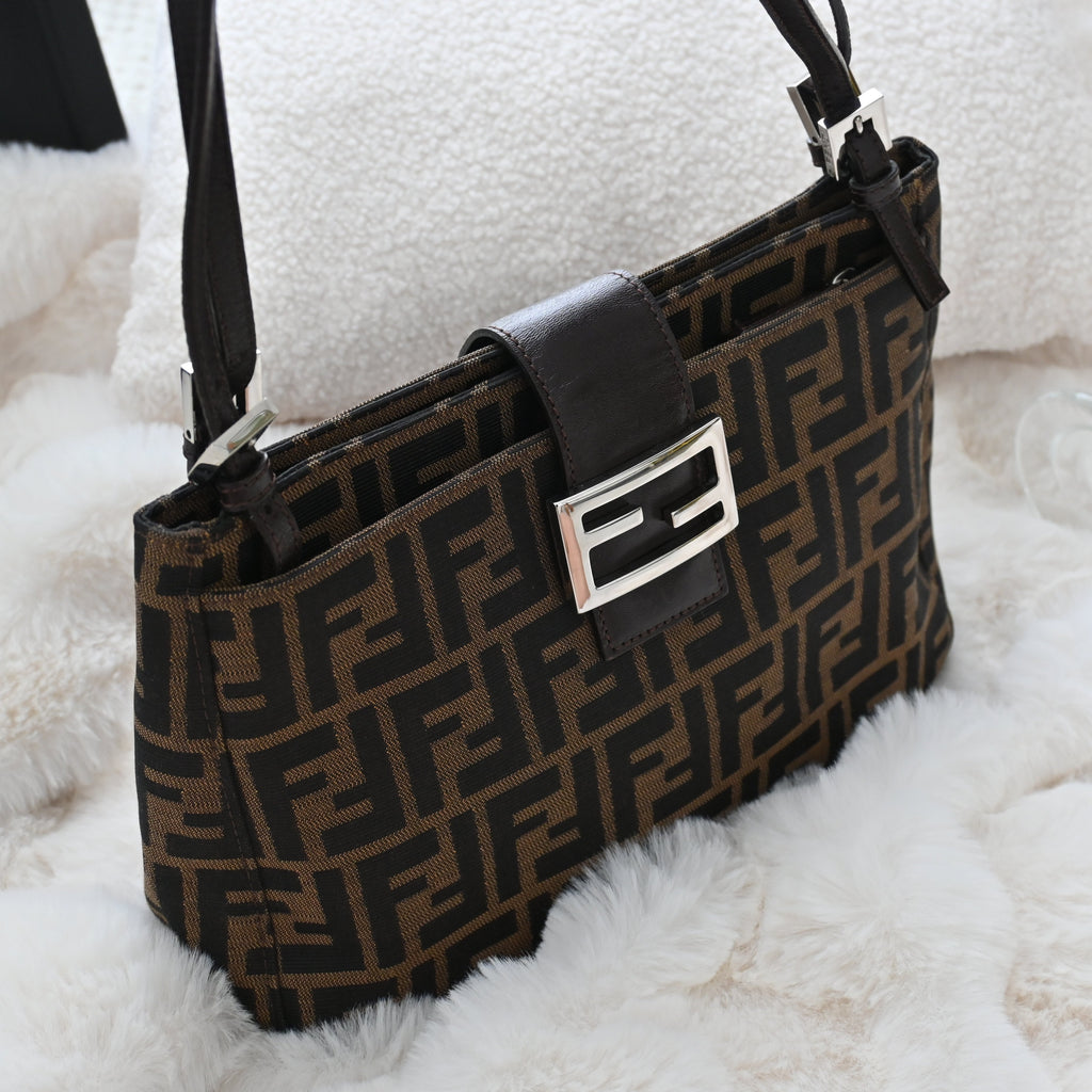 Fendi Zucca Monogram Canvas Shoulder Bag - Leluxe Vintage Sdn. Bhd.