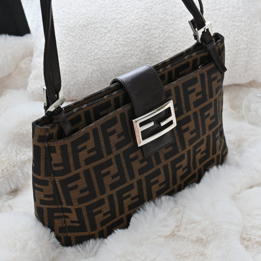 Fendi Zucca Monogram Canvas Shoulder Bag - Leluxe Vintage Sdn. Bhd.