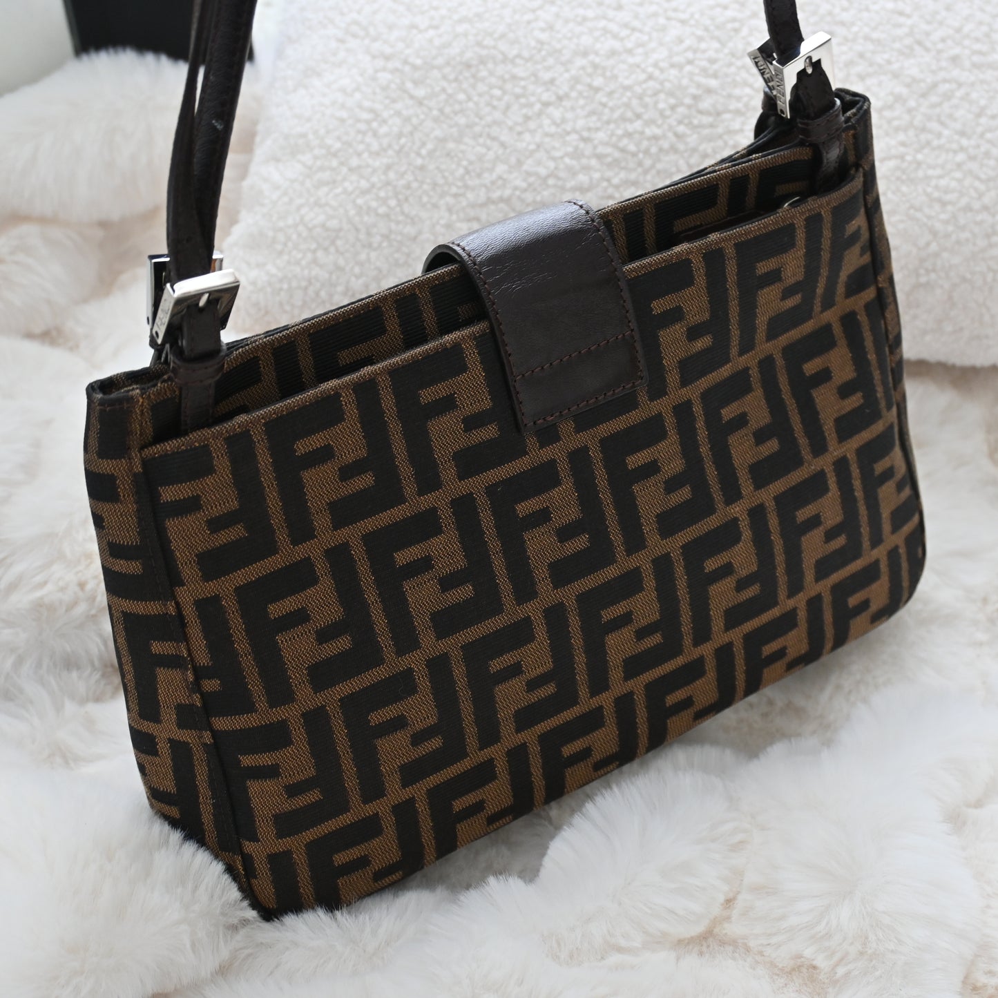 Fendi Zucca Monogram Canvas Shoulder Bag