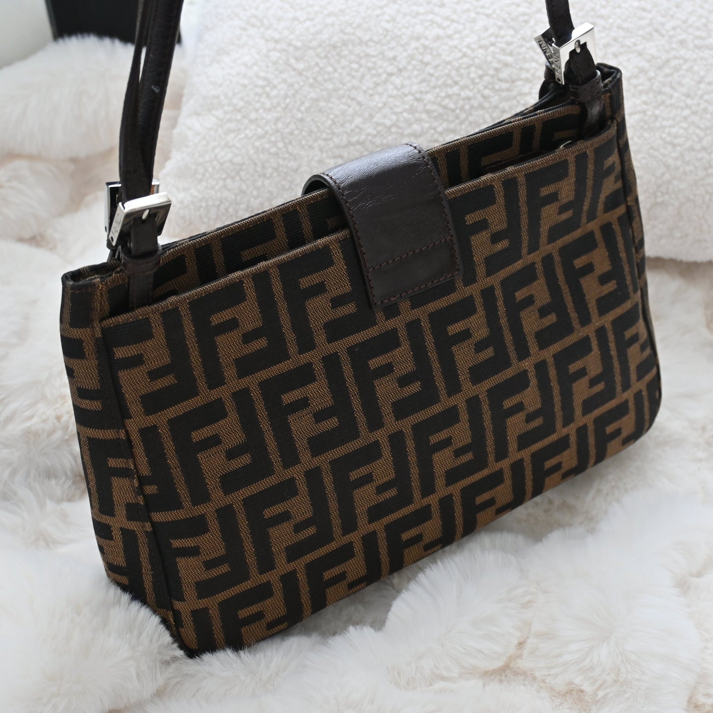 Fendi Zucca Monogram Canvas Shoulder Bag - Leluxe Vintage Sdn. Bhd.