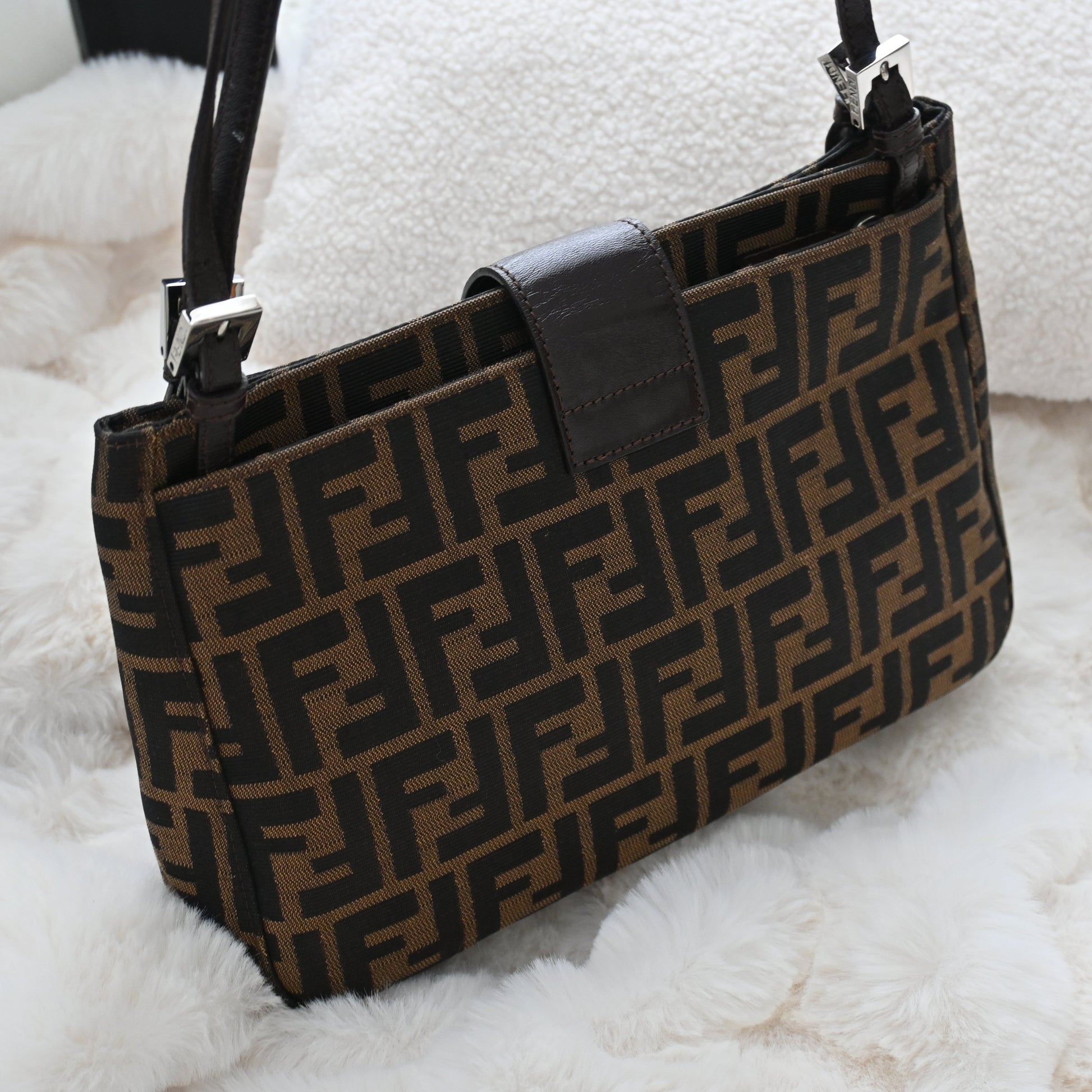 Fendi Zucca Monogram Canvas Shoulder Bag - Leluxe Vintage Sdn. Bhd.
