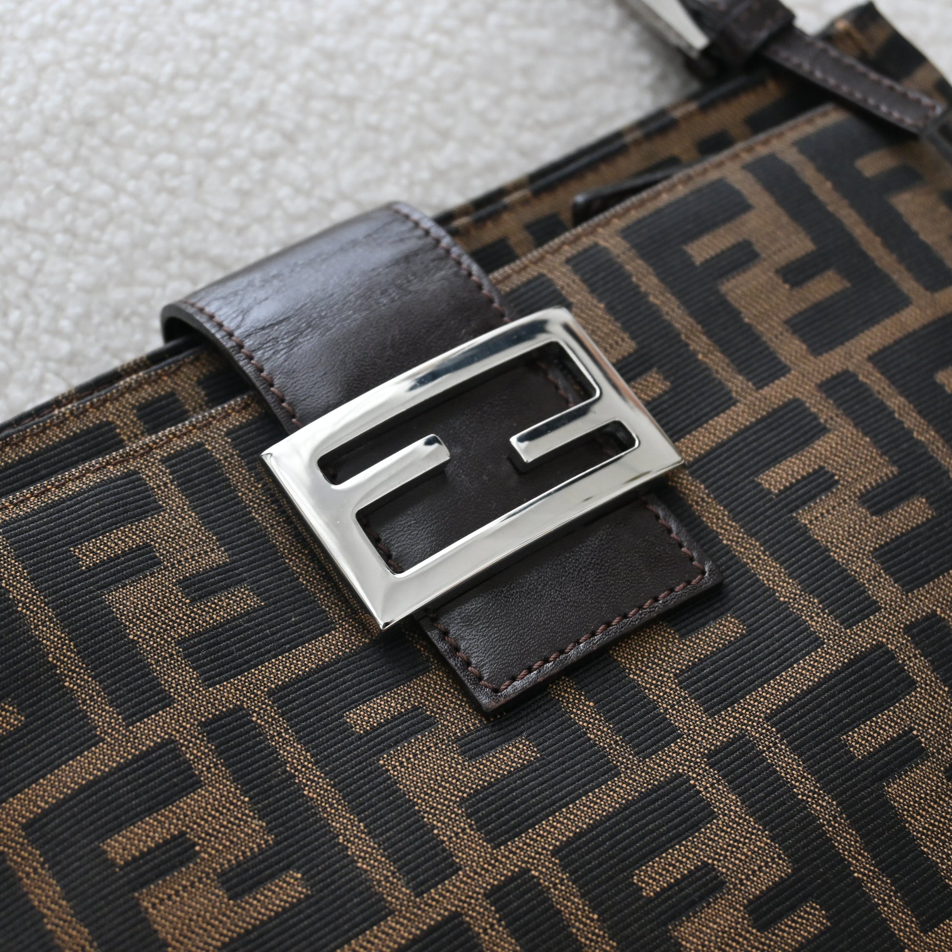 Fendi Zucca Monogram Canvas Shoulder Bag - Leluxe Vintage Sdn. Bhd.