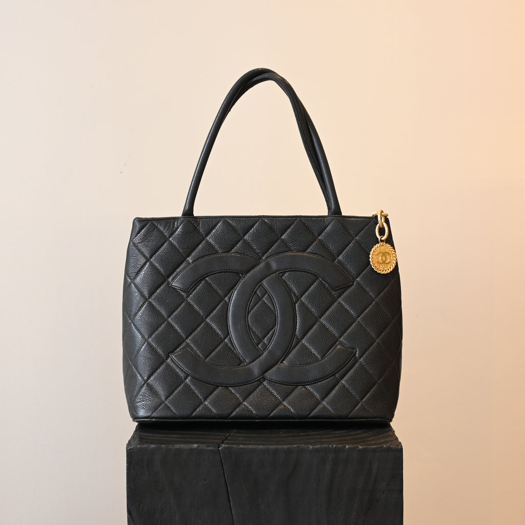 Chanel Medallion Black Caviar Tote