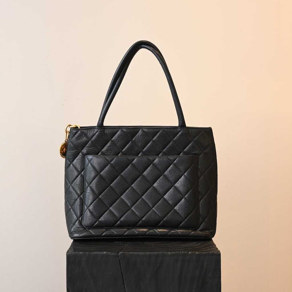 Chanel Medallion Black Caviar Tote