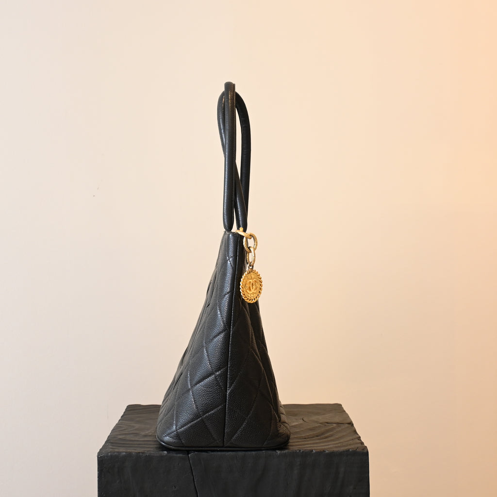 Chanel Medallion Black Caviar Tote