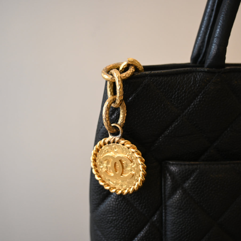 Chanel Medallion Black Caviar Tote