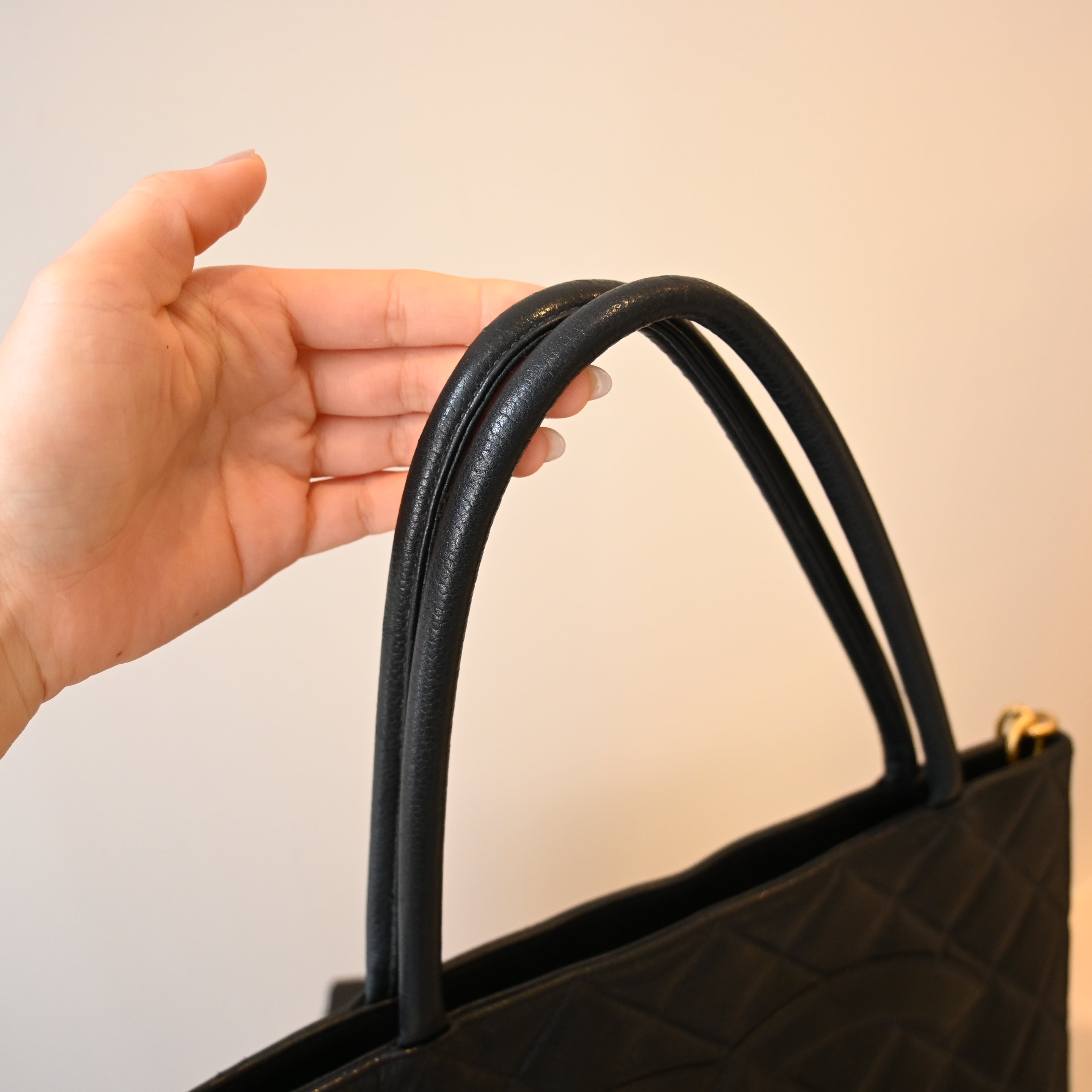 Chanel Medallion Black Caviar Tote