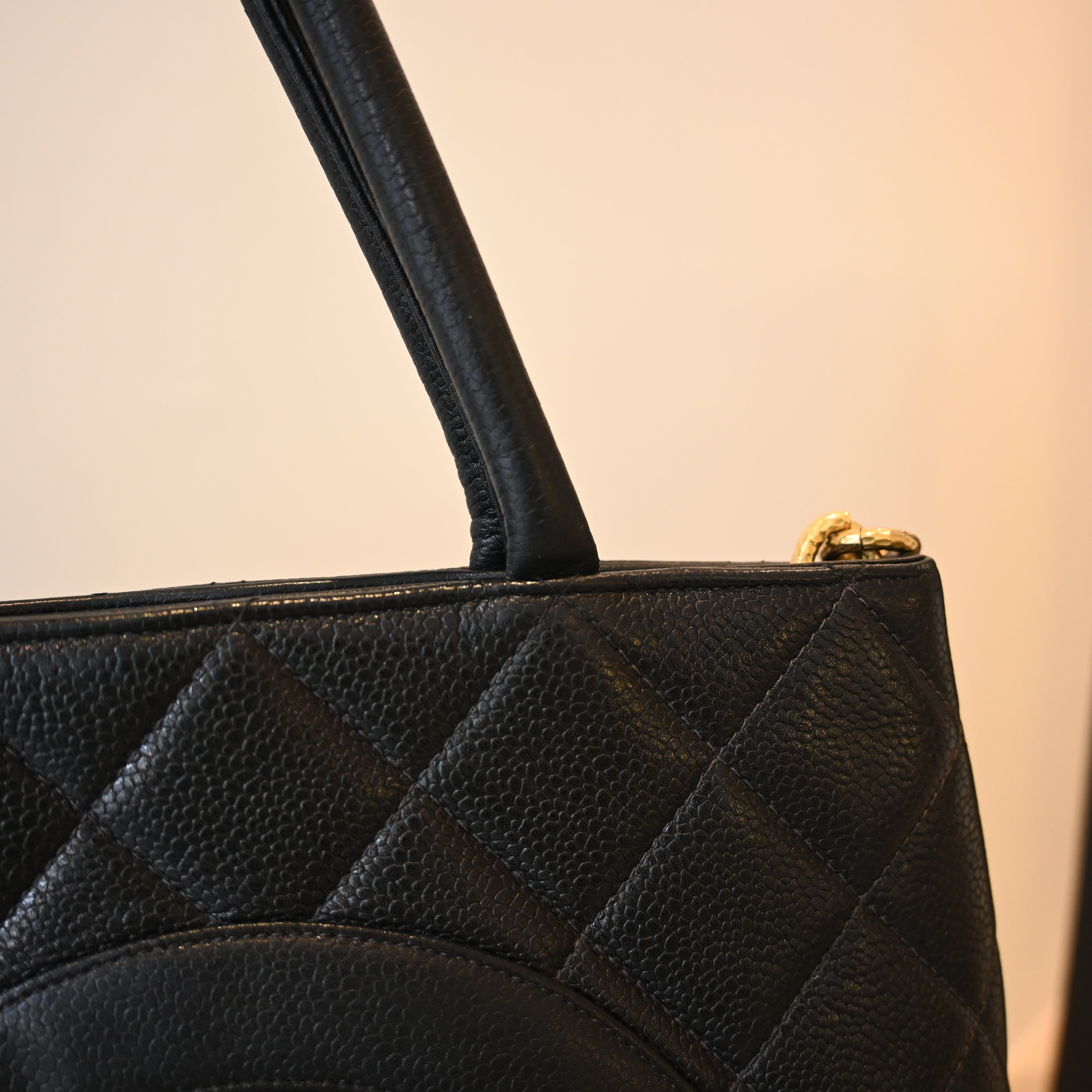 Chanel Medallion Black Caviar Tote