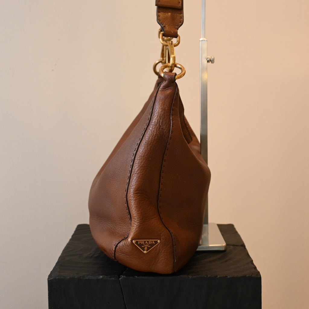 Prada Vitello Daino Grained Calfskin Hobo