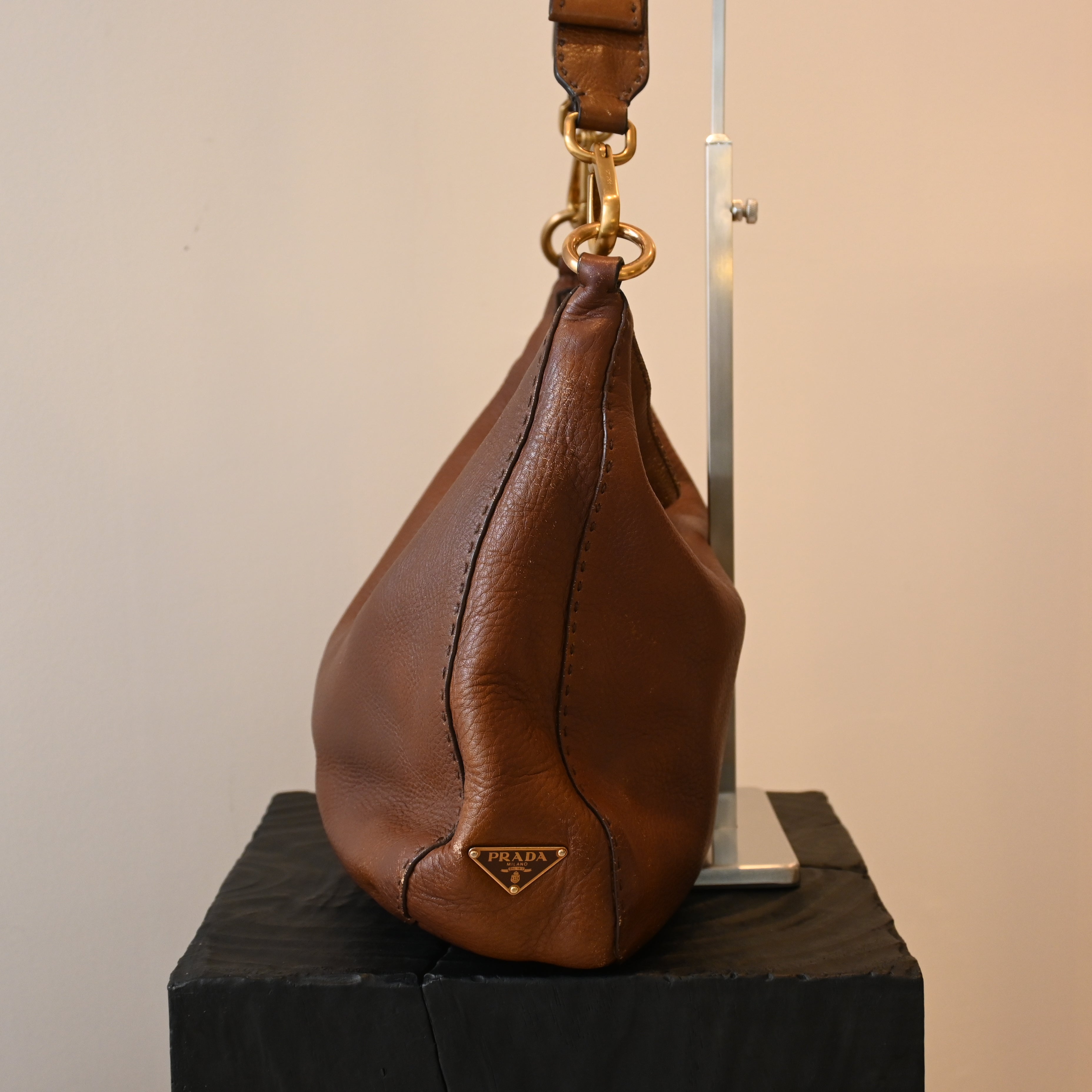 Prada Vitello Daino Grained Calfskin Hobo