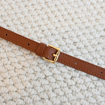 Leather Bag Strap Dark Brown