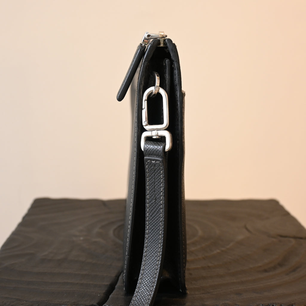 Prada 2VF019 Black Saffiano Pouch