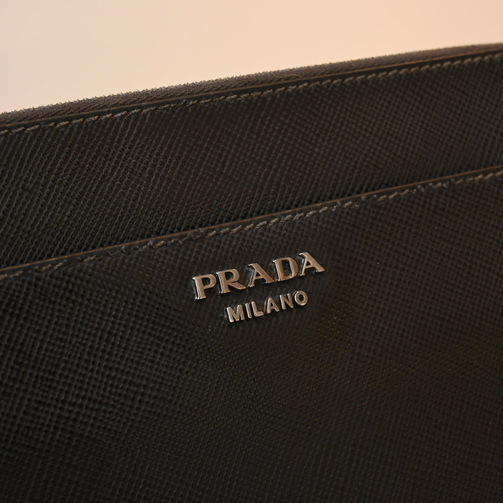 Prada 2VF019 Black Saffiano Pouch