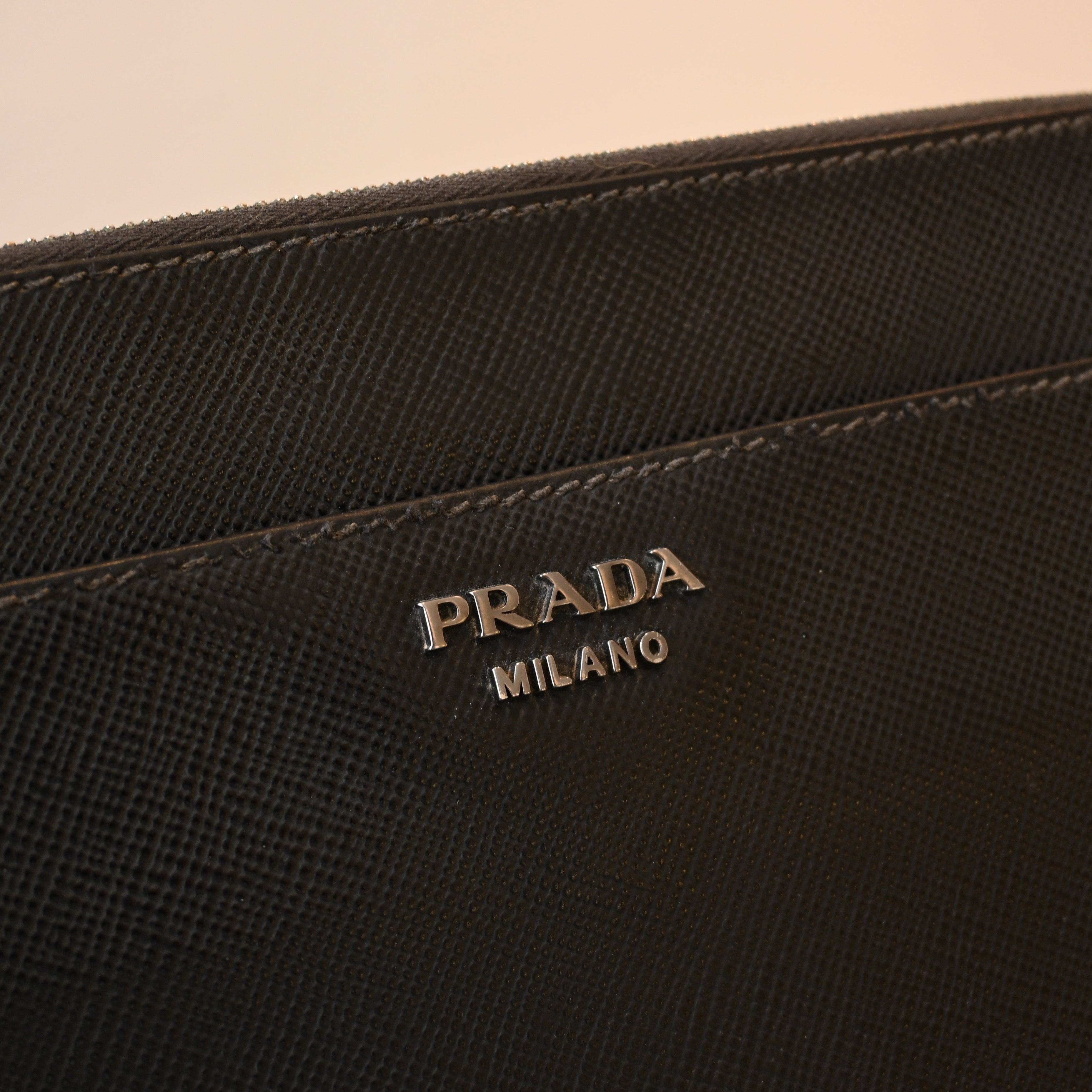Prada 2VF019 Black Saffiano Pouch