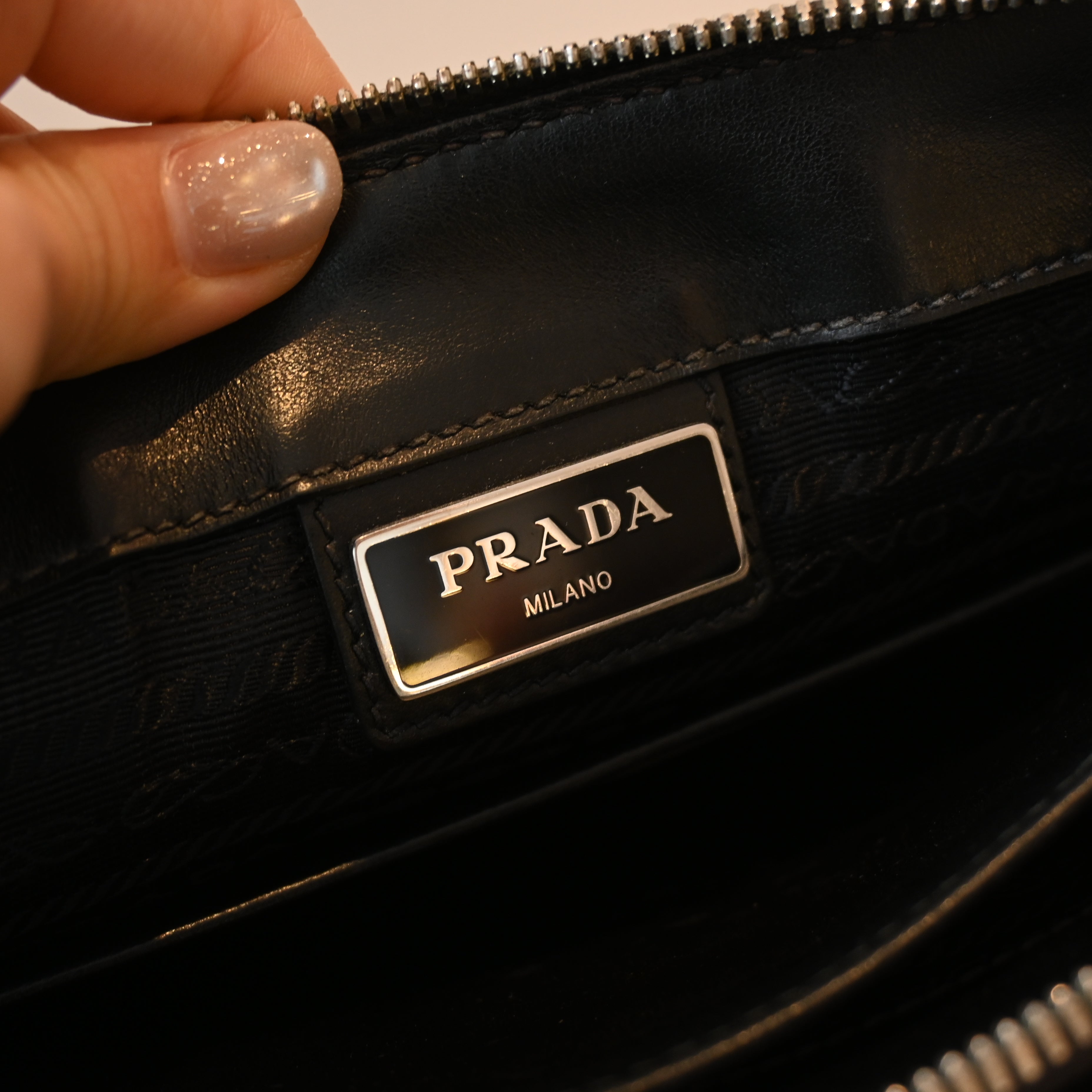 Prada 2VF019 Black Saffiano Pouch