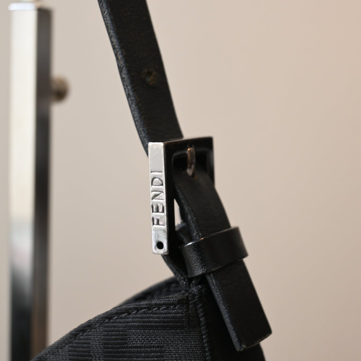 Fendi Zucca Black Canvas Shoulder Bag - Leluxe Vintage Sdn. Bhd.