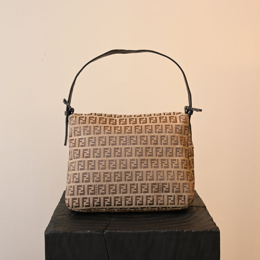 Fendi Zucchino Canvas Shoulder Bag