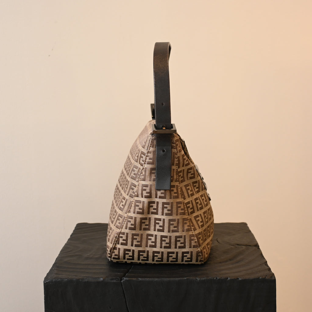 Fendi Zucchino Canvas Shoulder Bag