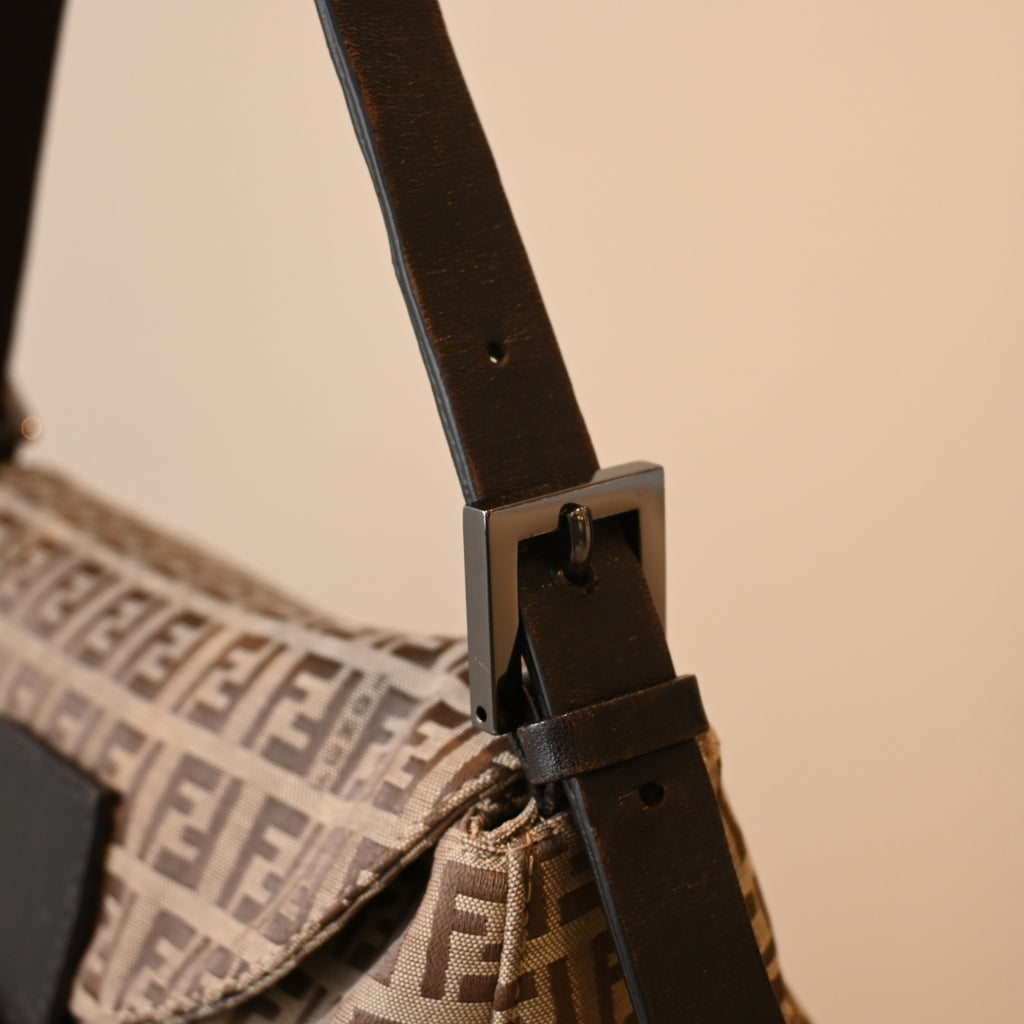 Fendi Zucchino Canvas Shoulder Bag